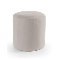 ELVAN POUF TONDO CON EFFETTO VELLUTO 40XH40 CM IN COLORE CREMA