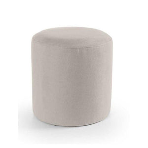 ELVAN POUF TONDO CON EFFETTO VELLUTO 40XH40 CM IN COLORE CREMA