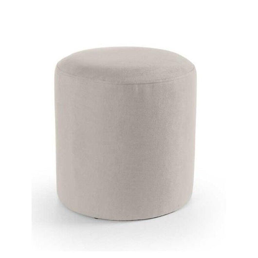 ELVAN POUF TONDO CON EFFETTO VELLUTO 40XH40 CM IN COLORE CREMA