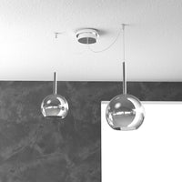 Lampadario Contemporaneo Future Metallo Cromo Vetro 2 Luci E27