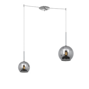 Lampadario Contemporaneo Future Metallo Cromo Vetro 2 Luci E27