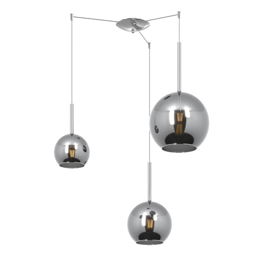 Lampadario Contemporaneo Future Metallo Cromo Vetro 3 Luci E27