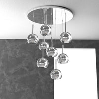 Lampadario Contemporaneo Future Metallo Cromo Vetro 8 Luci E27