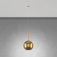 Sospensione Incasso Contemporanea Future Metallo Nero Vetro Oro 1 Luce E27