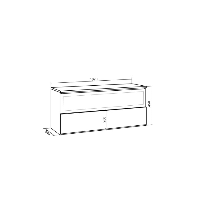 Caminetto elettrico LED, 102x35x45cm, 1 apertura, 1 porta, da appendere, Nero RF2322