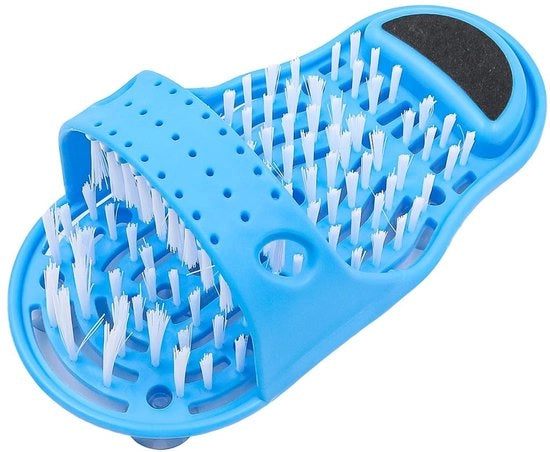 Scrubber per piedi multifunzionale - Exfoliatore - Zoccolato antiscivolo - Pattino - Materiale ecologico in plastica - Peso leggero - Dimensioni 28 x 14 x 11,5 cm - Scrub per piedi