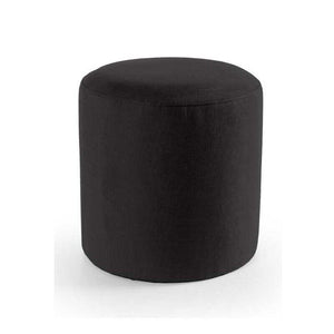 ELVAN POUF TONDO CON EFFETTO VELLUTO 40XH40 CM IN COLORE NERO