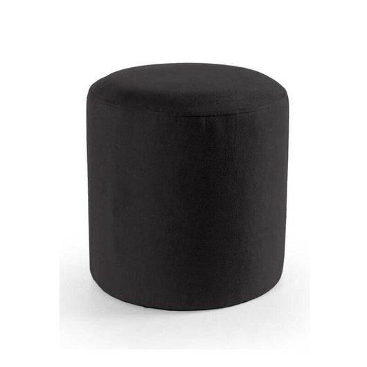 ELVAN POUF TONDO CON EFFETTO VELLUTO 40XH40 CM IN COLORE NERO