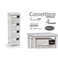 HOME CASSETTIERA CON 4 CESTE 25X25X77 CM IN COLORE BIANCO