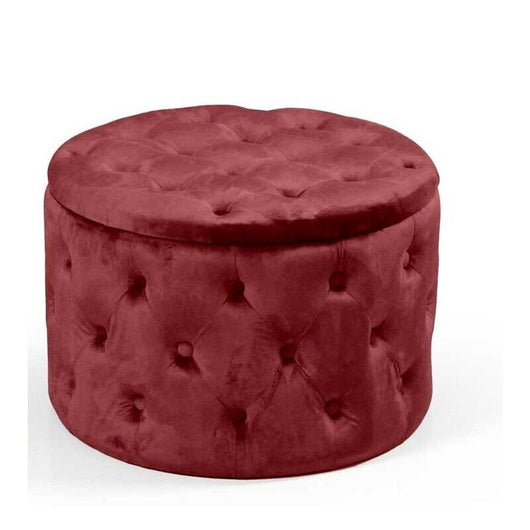POUF CONTENITORE IN VELLUTO TRAPUNTATO 60 X 60 X H42 CM COLORE BORDEAUX