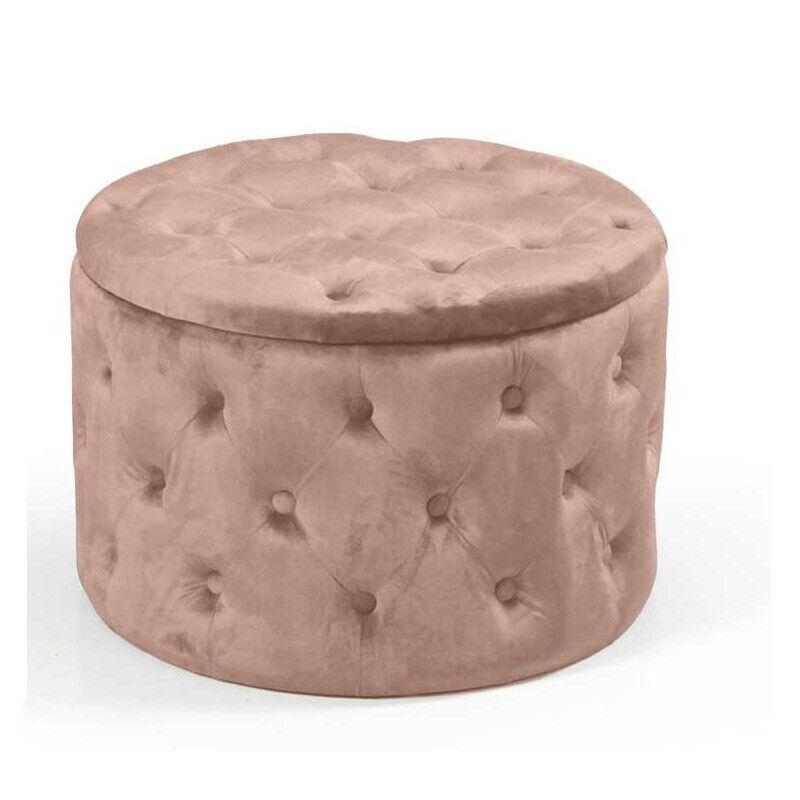 POUF CONTENITORE IN VELLUTO TRAPUNTATO 60 X 60 X H42 CM COLORE ROSA