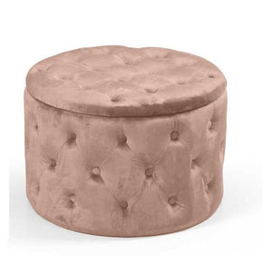 POUF CONTENITORE IN VELLUTO TRAPUNTATO 60 X 60 X H42 CM COLORE ROSA