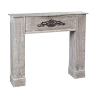 CORNICE PER CAMINETTO 110X23X H96 CM IN COLORE GRIGIO CON RICAMO