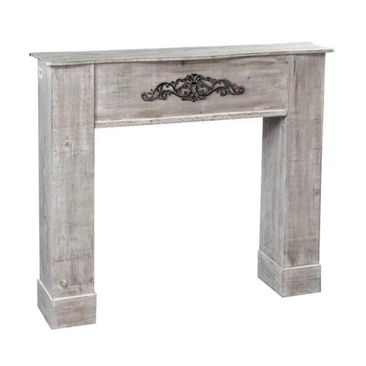 CORNICE PER CAMINETTO 110X23X H96 CM IN COLORE GRIGIO CON RICAMO