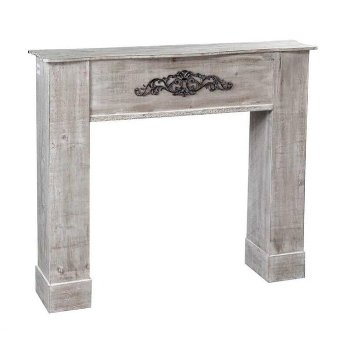 CORNICE PER CAMINETTO 110X23X H96 CM IN COLORE GRIGIO CON RICAMO