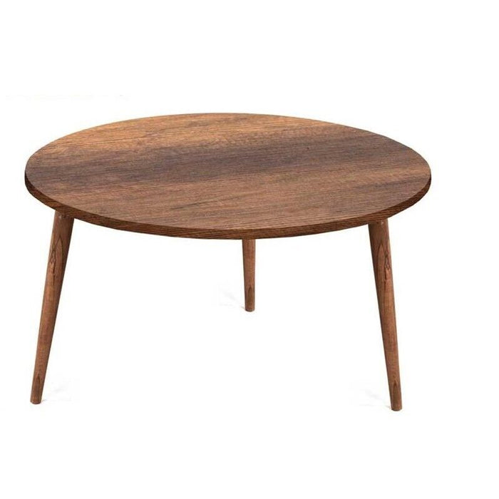 TABLE TAVOLINO TONDO DA CAFFÈ CON PIANO IN LEGNO DA 75 CM