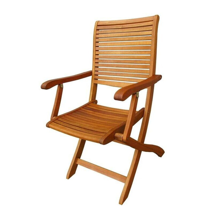 SEDIA RIVIERA CON BRACCIOLI IN LEGNO DI ACACIA MASSICCIO