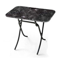 MUMBAI TAVOLO PIEGHEVOLE EFFETTO MARMO 110 X 70 X 75 CM COLORE NERO