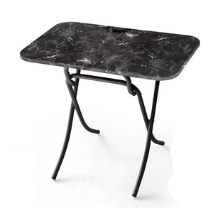 MUMBAI TAVOLO PIEGHEVOLE EFFETTO MARMO 110 X 70 X 75 CM COLORE NERO