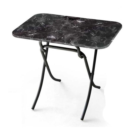 MUMBAI TAVOLO PIEGHEVOLE EFFETTO MARMO 110 X 70 X 75 CM COLORE NERO