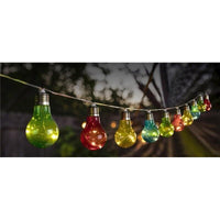 HIGH-TECH CATENA LUMINOSA AD ENERGIA SOLARE CON 10 LAMPADINE 2 MT MULTICOLORE