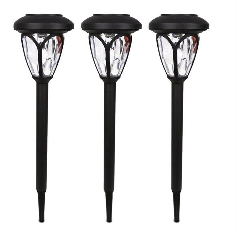 HIGH-TECH SET DI 3 LAMPADE SOLARI TONDE 10 X 40 CM COLORE NERO