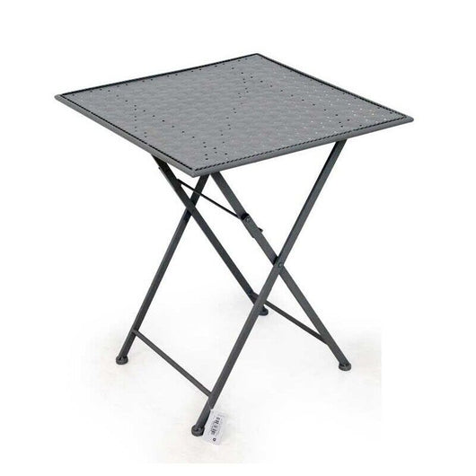 TAVOLINO QUADRATO DA CAFFÈ IN METALLO PIEGHEVOLE 60 X 70 CM COLORE ANTRACITE