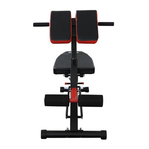 PANCA MULTIFUNZIONALE REGOLABILE PER ALLENAMENTO GAMBE ADDOME E GLUTEI NERO E ROSSO