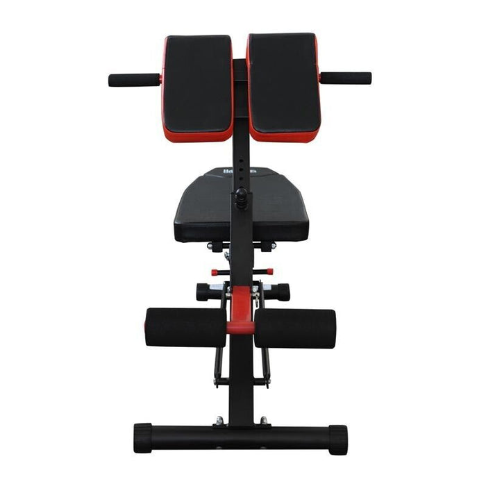 PANCA MULTIFUNZIONALE REGOLABILE PER ALLENAMENTO GAMBE ADDOME E GLUTEI NERO E ROSSO
