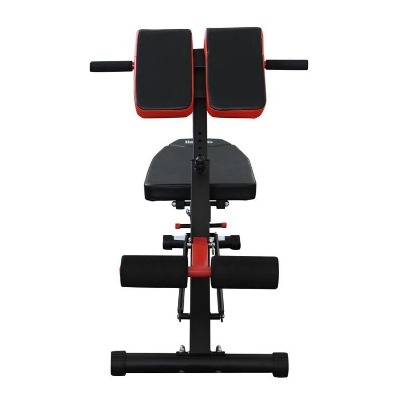 PANCA MULTIFUNZIONALE REGOLABILE PER ALLENAMENTO GAMBE ADDOME E GLUTEI NERO E ROSSO