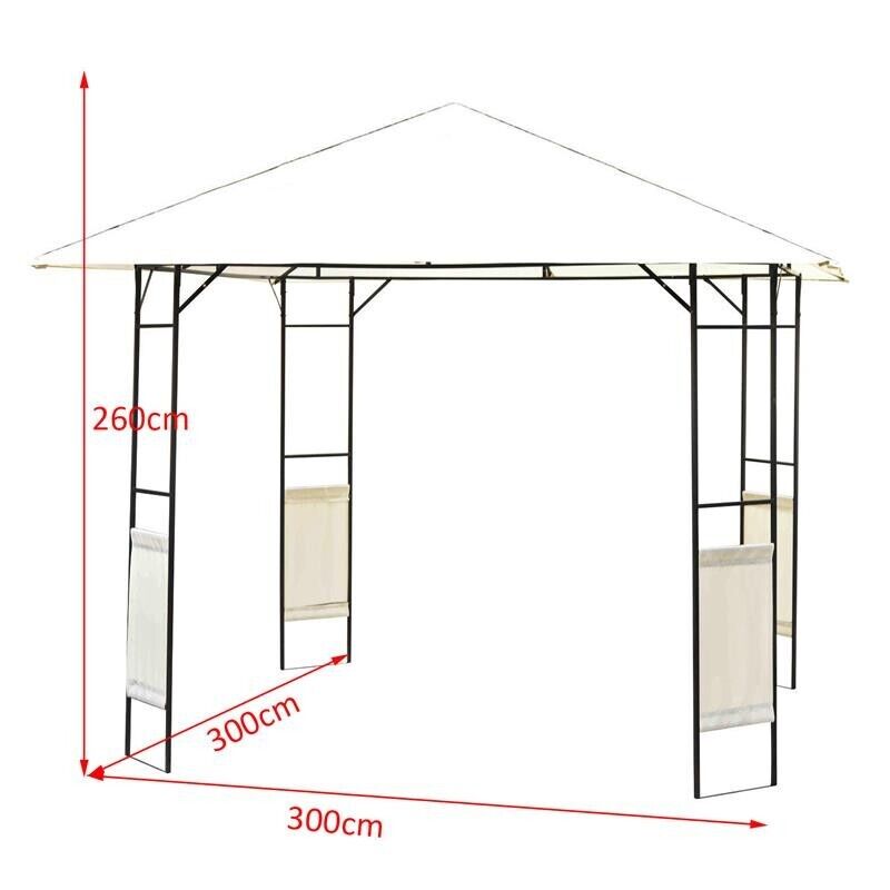 TENDONE PER GAZEBO DA GIARDINO IN METALLO 3 X 3MT COLORE BIANCO