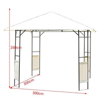 TENDONE PER GAZEBO DA GIARDINO IN METALLO 3 X 3MT COLORE BIANCO