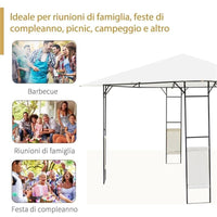 TENDONE PER GAZEBO DA GIARDINO IN METALLO 3 X 3MT COLORE BIANCO