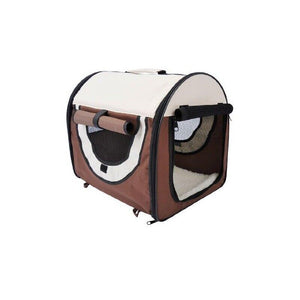 TRASPORTINO PER CANI E GATTI PIEGHEVOLE 61 X 46 X 51 CM COLORE CAFFÈ