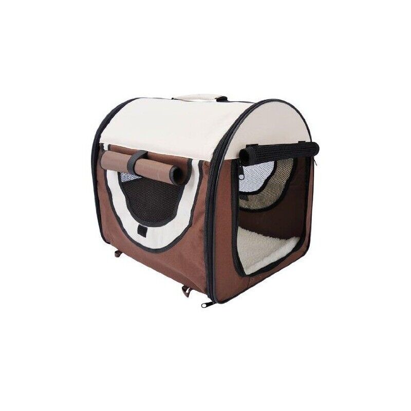 TRASPORTINO PER CANI E GATTI PIEGHEVOLE 61 X 46 X 51 CM COLORE CAFFÈ