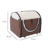 TRASPORTINO PER CANI E GATTI PIEGHEVOLE 61 X 46 X 51 CM COLORE CAFFÈ