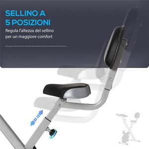 CYCLETTE DA CAMERA PIEGHEVOLE CON 8 LIVELLI DI RESISTENZA 43 X 97 X H109 CM