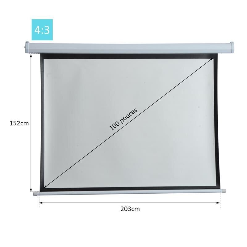 SCHERMO DI PROIEZIONE 100 POLLICI MOTORIZZATO AVVOLGIBILE BIANCO