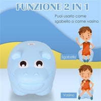 VASINO PER BAMBINI DAI 6 MESI ANTISCIVOLO 40 X 30 X 23 CM AD IPPOPOTAMO BLU