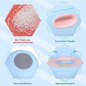 VASINO PER BAMBINI DAI 6 MESI ANTISCIVOLO 40 X 30 X 23 CM AD IPPOPOTAMO BLU