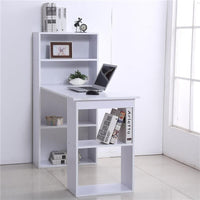 SCRIVANIA MODERNA CON LIBRERIA IN LEGNO 120 X 55 X 120 CM BIANCO