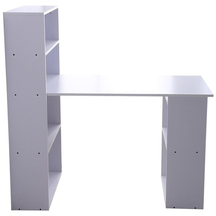 SCRIVANIA MODERNA CON LIBRERIA IN LEGNO 120 X 55 X 120 CM BIANCO