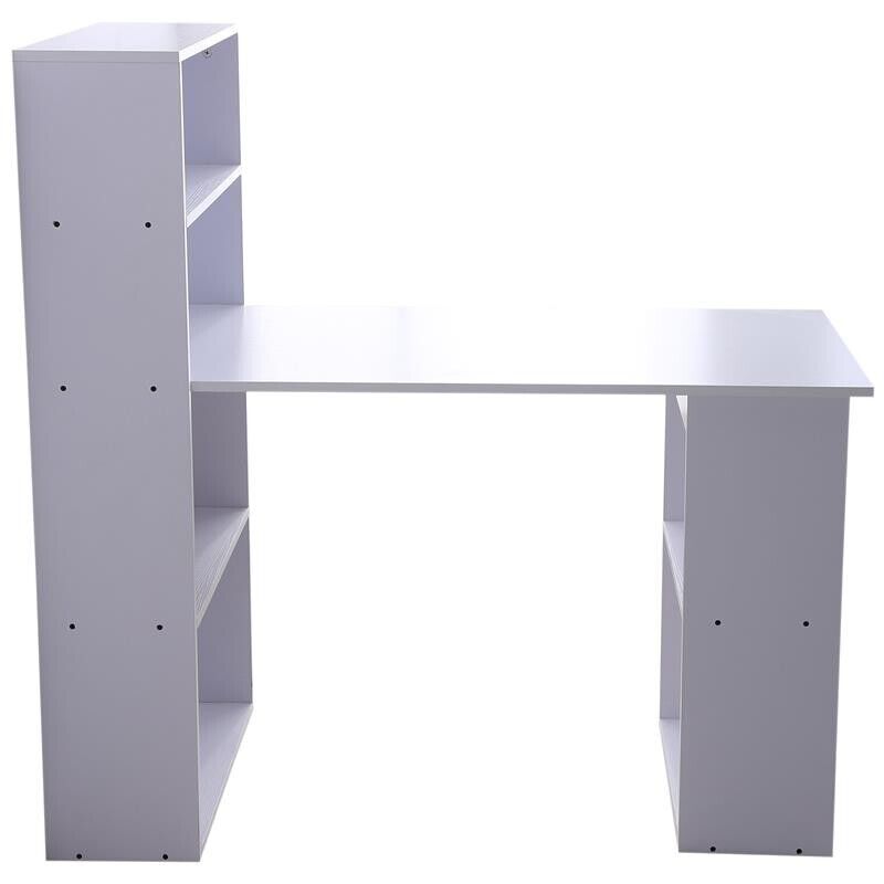 SCRIVANIA MODERNA CON LIBRERIA IN LEGNO 120 X 55 X 120 CM BIANCO