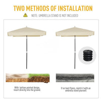 OMBRELLONE DA ESTERNO 200 X 200CM  GIARDINO CON TETTUCCIO QUADRATO BIANCO CREMA