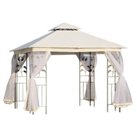 GAZEBO DA ESTERNO CON ZANZARIERA E DOPPIO TETTUCCIO 3 X 3 M BIANCO