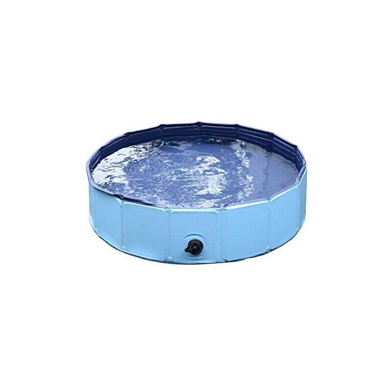PISCINA PER CANI PORTATILE E PIEGHEVOLE IN PVC Ø80 X 20 CM BLU
