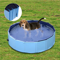 PISCINA PER CANI PORTATILE E PIEGHEVOLE IN PVC Ø80 X 20 CM BLU