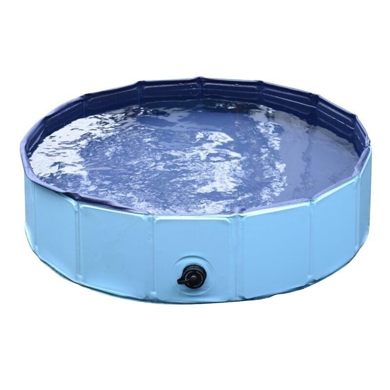 PISCINA PER CANI PORTATILE E PIEGHEVOLE IN PVC Ø80 X 20 CM BLU