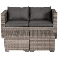 SALOTTO DA GIARDINO IN PE RATTAN 8 PEZZI CON STRUTTURA IN ALLUMINIO GRIGIO