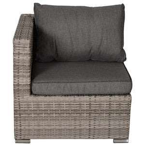 SALOTTO DA GIARDINO IN PE RATTAN 8 PEZZI CON STRUTTURA IN ALLUMINIO GRIGIO